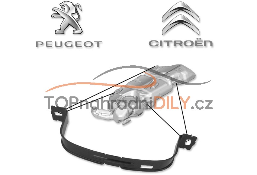 Držák, objímka nádrže paliva Peugeot 206, 153689