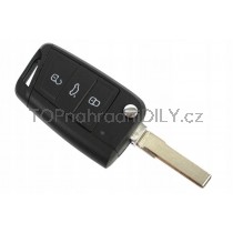 Obal klíče, autoklíč pro Škoda Octavia III, trojtlačítkový, černý
