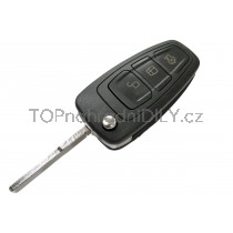 Obal klíče, autoklíč pro Ford B-MAX, třítlačítkový, černý