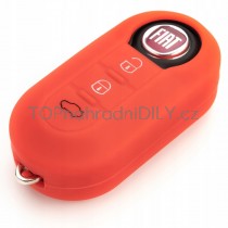 Silikonový obal, pouzdro klíče, červený pro Fiat 500