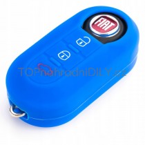Silikonový obal, pouzdro klíče, modrý pro Fiat 500