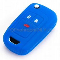Silikonový obal, pouzdro klíče, modrý pro Chevrolet Cruze 3-tlačítkový