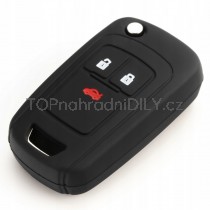 Silikonový obal, pouzdro klíče, černý pro Opel Corsa D 3-tlačítkový