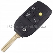 Obal klíče, autoklíč pro Volvo C30, třítlačítkový, barvy černé