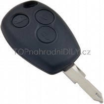 Obal klíče, holoklíč pro Renault Kangoo, 3-tlačítkový, černý