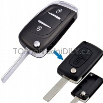 Obal klíče, holoklíč Peugeot 607, dvoutlačítkový