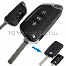 Obal klíče, holoklíč Citroen C6, třítlačítkový