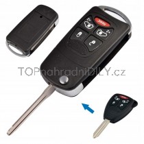 Obal klíče, holoklíč pro Chrysler Sebring, 5-tlačítka Hrot: CY24