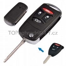 Obal klíče, holoklíč pro Chrysler Town a Country, 4-tlačítka Hrot: CY24