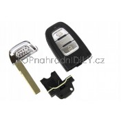 Obal klíče, autoklíč, trojtlačítkový pro Audi A4 B8, chrom 1