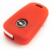Silikonový obal, pouzdro klíče, červený pro Opel Adam 3-tlačítkový a