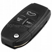 Obal klíče, autoklíč pro Volvo C30, 3-tlačítkový, černý a