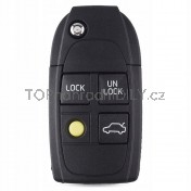 Obal klíče, autoklíč pro Volvo C30, třítlačítkový, barvy černé a