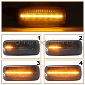 Směrovka boční LED pravá+levá kouřová dynamická Audi A6 C5, 97-05 b