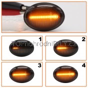 Směrovka boční LED pravá+levá kouřová dynamická Fiat 500 51806585 b