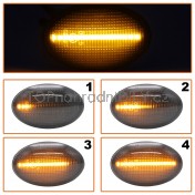 Směrovka boční LED pravá+levá kouřová dynamická Opel Corsa C 00-06 b