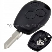 Obal klíče, holoklíč pro Renault Kangoo, 3-tlačítkový, černý b