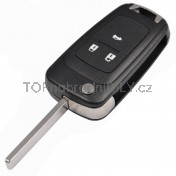 Obal klíče, holoklíč pro Chevrolet Orlando, 3-tlačítkový, s elektronikou