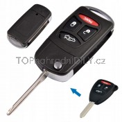 Obal klíče, holoklíč pro Chrysler Town a Country, 4-tlačítka Hrot: CY24