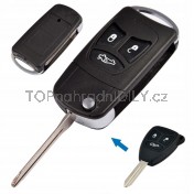 Obal klíče, holoklíč pro Chrysler PT Cruiser, třítlačítkový Hrot: CY24 a