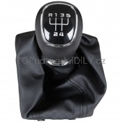 Řadicí páka s manžetou Škoda Octavia III, 5 stupňová, hlavice ABS plast, manžeta ekokůže od 2012 d